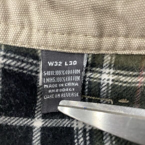 GUIDE GEAR Mens 32x30 Khaki Flannel Lined Cargo Canvas Outdoor Warm Winter Pants - Picture 8 of 16